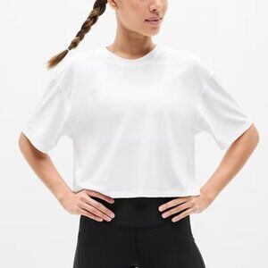 NWT New Athleta Women's White Ultimate Crop Tee Size Small